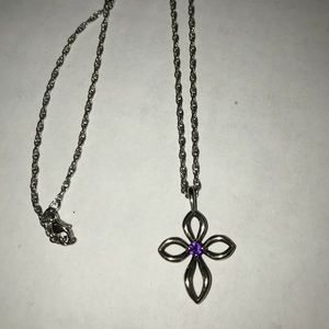 James Avery cross amethyst necklace